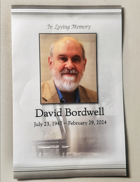 The Legacy of David Bordwell; or, The Memorial Service as Network Narrative